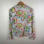 Cynthia Rowley NWT  Linen Brunch Button Up Shirt Large‎ Novelty Coastal Colorful Photo 3