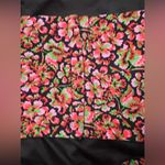 ZARA Floral Print Rayon Strapless Corset Crop Top Red Pink Green Black Size XS Photo 10