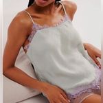 Free People Intimately Sunset Lover Lace Trim Cami in Sea Mist XS NWOT Photo 0