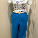 Alfred Dunner VTG Retro 80s 90s Petite Turquoise Blue Casual Slacks Pants - 8P Photo 0