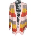 Industry Republic Clothing Chevron Stripe Open Front Cardigan Pink Size XL Photo 3
