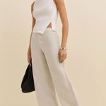 Reformation NWT  Joni Linen Cropped Pant Oatmeal size 8 Photo 0