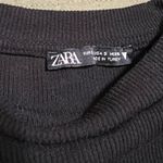 ZARA  Black Long Sleeve Side Tie Tee Photo 4