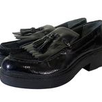 Franco Sarto Womens Kili Purple Patent Loafers Shoes 7 Medium Black Platform Photo 2