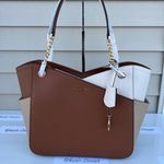 Michael Kors Camel Multi Saffiano Leather Shoulder Bag Tote Photo 0