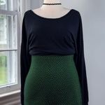 ZARA  Green and Black Geometric Knit Mini Skirt Medium Large Stretch Polka Dot Photo 0