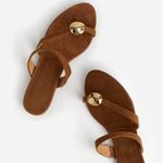 Madewell The Mila Organic Hardware Thong Slide Sandal in Aged Cognac, Size 8 Photo 0