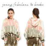 Young Fabulous and Broke Young Fabulous Broke | M/L | Raissa Tie-Dye Pink/Sage Snap Sleeve Slouchy Hoodie Photo 1