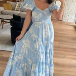 Free People Sundrenched Blue Floral Dress L Photo 3