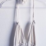 Free People 100 Degree Ivory White Lace Ruffle Mini Halter Dress Photo 3