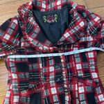 Body Central  Red Black Woven Plaid Jacket Blazer Photo 5