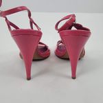 Moschino Leather Strappy Sandals Heels Leather Peep Toe Pink Size 36 (6) Photo 3
