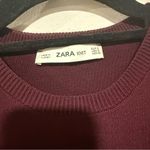 ZARA BURGUNDY SWEATER WITH ZEON STRIPE SLEEVE SIZE S Photo 3