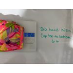 Victoria's Secret  Embellished Beaded Bikini Top Sz L Floral Pink Green Swimsuit‎ Photo 6