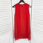 Kate Spade Lace Dune Shift Dress Red Size 4 Sleeveless Tunic Scalloped Photo 9