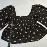 Billabong  Love You More Floral Print Sweetheart Crop Blouse Size L Beach Boho Photo 12