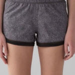 Lululemon Womens Two With One Short Black Gray (Reversible 3") size 4 Active Photo 0