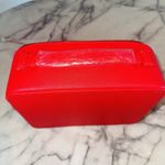 NEW Sunday Riley Cosmetic Suitcase Travel Bag 10x8x4" Red Zippered Makeup Case Photo 2