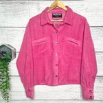 NWT Jolie & Joy Pink Corduroy Shacket Button Front Shirt Jacket Top Size Large Photo 2