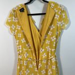 Bardot  Abstract Daisy Mini Yellow Floral Ruffle Spring Tiered Dress Women 10 Photo 3