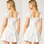 Hollister  Sofia White Floral Drop Waist Bubble Skirt Mini Dress Women M New NWT Photo 3