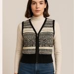Dockers Vintage Zip Front Sweater Vest Fair Isle Knit (Size L) Photo 0