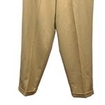 Talbots  Petite Wool Pants Tan Size 16 Cuffed Hem Flat Front Belted Pockets Lined Photo 6