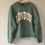 NWOT Miou Muse London Pullover Sweatshirt‎ Sz L Green Size L Photo 2