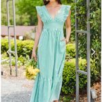 Skies Are Blue green striped maxi dress Photo 1