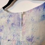 NWT DEX Pastel Mauve Blue Watercolor Sleeveless Ruffle Dress Pink Photo 3