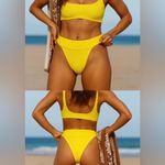 Free People New!  FP Beach free-est‎ Dylan High-Waist Bikini Bottoms yellow, L Photo 1