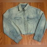 All Saints Raw edge distressed Denim Jacket size 2 Photo 0