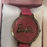 Barbie Watch Quartz Movement Hot Pink Leather Strap New In Box Gold Hardware Photo 0