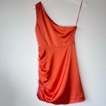 Ramy Brook Madison One-Shoulder Satin Minidress NWT size 0 Poppy Orange Photo 3