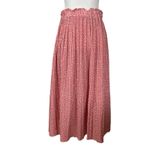 Exlura Pleated Midi Skirt High Smocked Waist Pockets Pink Polka Dot Women’s Size XL Photo 6