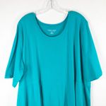 Jessica London Jessica London Plus Size 30 32 Blouse Peplum Top Green Short Sleeve Stretch 244 Photo 3