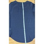Storybuk Knit Small Ladies Navy Ribbed Short Sleeve Top Blue Photo 6