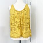 Anthropologie Vanessa Virginia Size 6 Yellow Eyelet Lace Swing Tank Top Photo 1