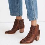 Madewell  The Rosie Snake Embossed Leather Ankle Boot Size 8.5 Photo 0