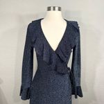 Free People  One More Time Lurex Wrap Dress in Navy Photo 4