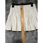 O. Vianca Mini Pleated‎ Skirt Women's Size Small Ivory Pull On Preppy Academia Photo 4