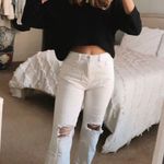 Vestique Fringed Hem Mom Jeans Photo 0