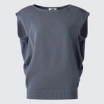 Uniqlo U Sleeveless Crew Neck Cotton Cocoon Sweater Beige Photo 3