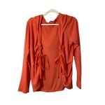 Merrell Open Front Drape Womens Long Sleeve Cardigan Sweater Coral Sz Large Photo 1