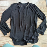 Violet+Claire  black chiffon blouse w/ jewel embellished collar size L Photo 0