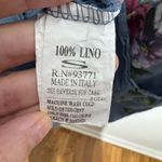 Vasna Shirt Dress Women S Blue Pink Floral Linen Boxy Lagenlook Pocket Roll Tab Photo 6