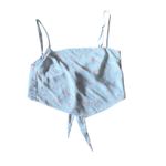 ARITZIA Elektra Camisole Floral Tie Front Crop Top XS Pale Blue Photo 4