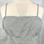 American Eagle  2000s Y2K Green White Striped Babydoll Tank Tie Back Women M Boho Photo 1