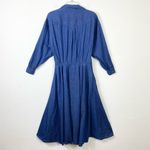Vintage Liz Claiborne Dark Wash Denim Long Sleeve Button Up A Line Dress Size 4 Blue Photo 1