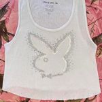 Playboy i am koko la rhinestone white tank top Photo 2